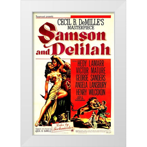 Samson and Delilah-1949 White Modern Wood Framed Art Print by Vintage Hollywood Archive
