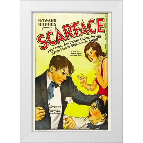Scarface-1932 White Modern Wood Framed Art Print by Vintage Hollywood Archive