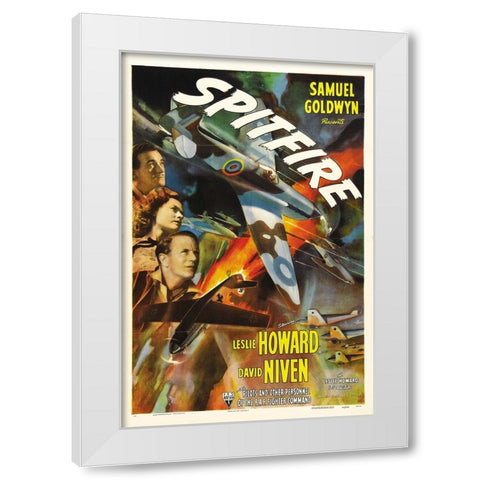 Spitfire Poster-1943 White Modern Wood Framed Art Print by Vintage Hollywood Archive