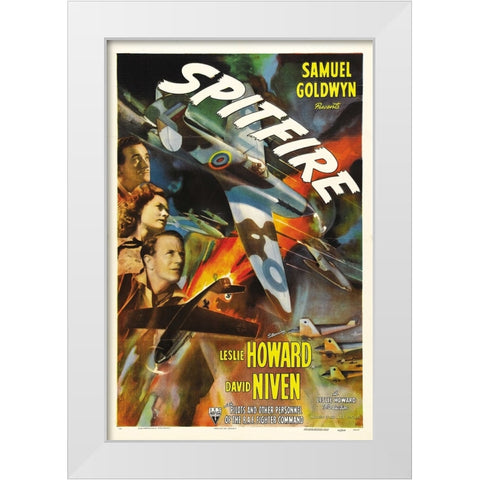 Spitfire Poster-1943 White Modern Wood Framed Art Print by Vintage Hollywood Archive