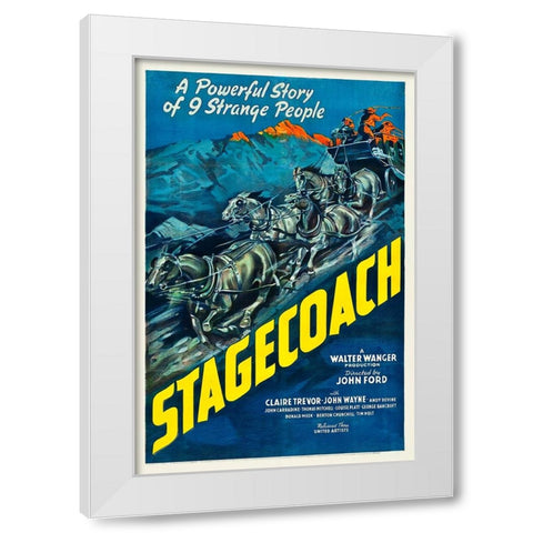Stagecoach-1939 White Modern Wood Framed Art Print by Vintage Hollywood Archive