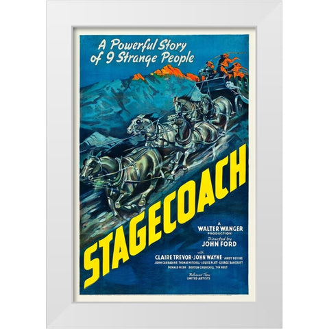 Stagecoach-1939 White Modern Wood Framed Art Print by Vintage Hollywood Archive