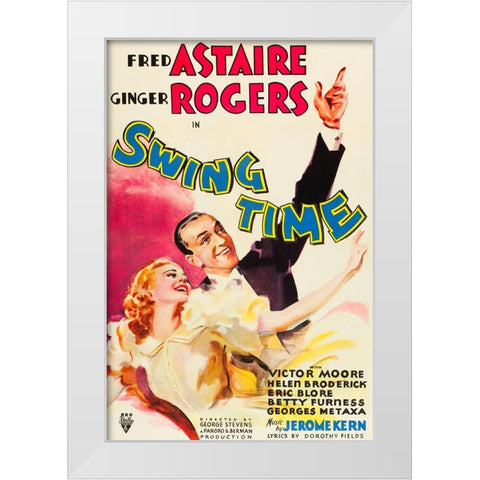 Swing Time-1936 White Modern Wood Framed Art Print by Vintage Hollywood Archive