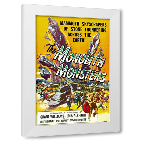 The Monolith Monsters-1957 White Modern Wood Framed Art Print by Vintage Hollywood Archive
