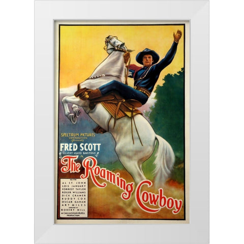 The Roaming Cowboy-1937 White Modern Wood Framed Art Print by Vintage Hollywood Archive