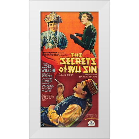 The Secrets of Wu Sin-1932 White Modern Wood Framed Art Print by Vintage Hollywood Archive