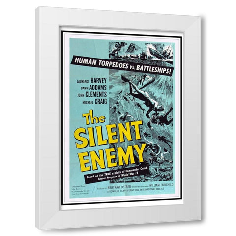 The Silent Enemy-1958 White Modern Wood Framed Art Print by Vintage Hollywood Archive