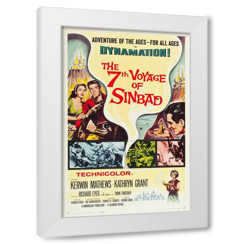 The 7th Voyage of Sinbad-1958 White Modern Wood Framed Art Print by Vintage Hollywood Archive