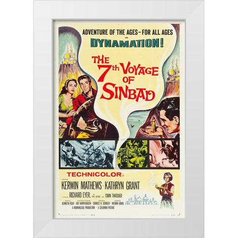 The 7th Voyage of Sinbad-1958 White Modern Wood Framed Art Print by Vintage Hollywood Archive