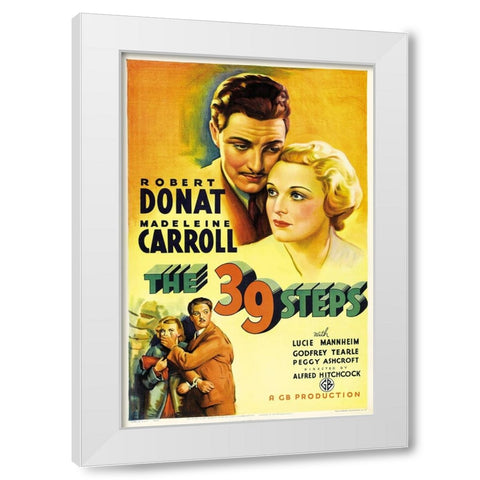 The 39 Steps-1935 White Modern Wood Framed Art Print by Vintage Hollywood Archive