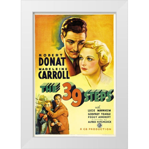 The 39 Steps-1935 White Modern Wood Framed Art Print by Vintage Hollywood Archive