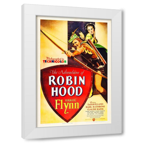 The Adventures of Robin Hood-1938 White Modern Wood Framed Art Print by Vintage Hollywood Archive
