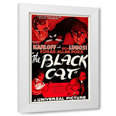 The Black Cat-1934 White Modern Wood Framed Art Print by Vintage Hollywood Archive
