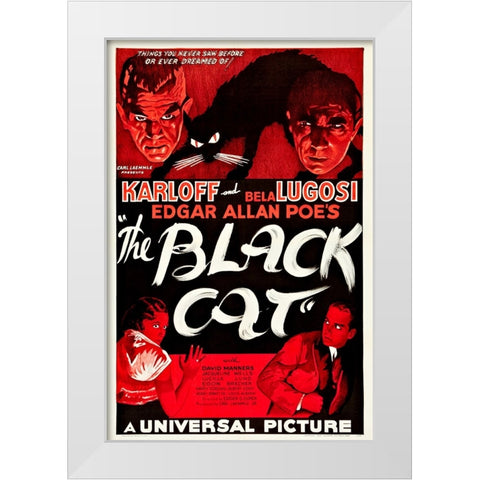 The Black Cat-1934 White Modern Wood Framed Art Print by Vintage Hollywood Archive