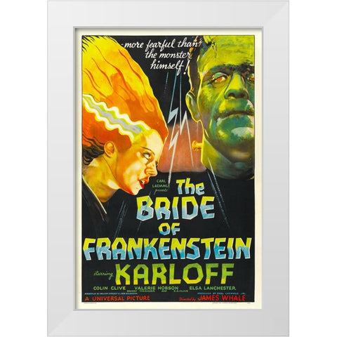 The Bride of Frankenstein-1935 White Modern Wood Framed Art Print by Vintage Hollywood Archive