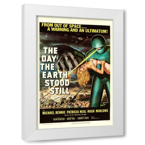The Day the Earth Stood Still-1951 White Modern Wood Framed Art Print by Vintage Hollywood Archive