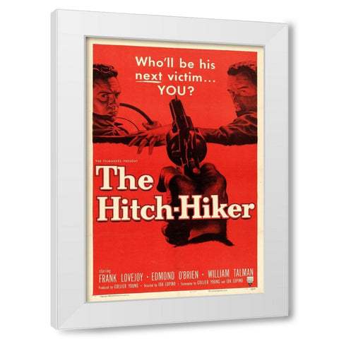 The Hitch Hiker-1953 White Modern Wood Framed Art Print by Vintage Hollywood Archive