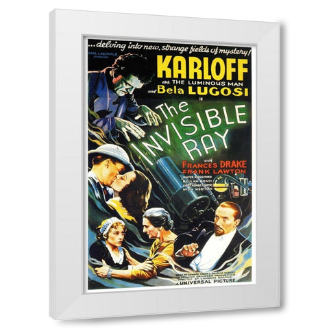 The invisible Ray-1936 White Modern Wood Framed Art Print by Vintage Hollywood Archive