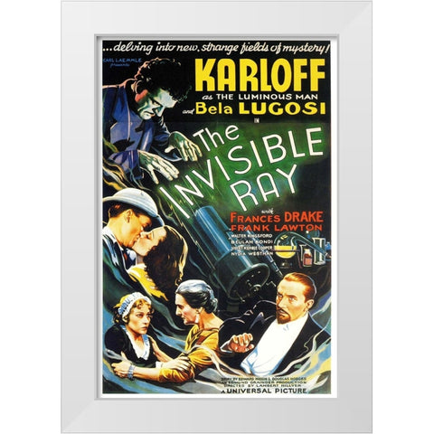 The invisible Ray-1936 White Modern Wood Framed Art Print by Vintage Hollywood Archive