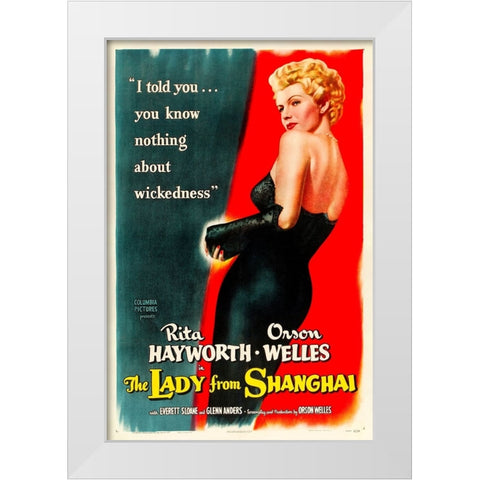 The Lady from Shanghai-1947 White Modern Wood Framed Art Print by Vintage Hollywood Archive