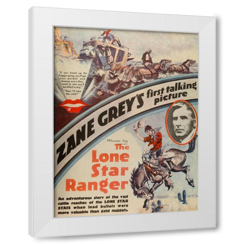 The Lone Star Ranger-1929 White Modern Wood Framed Art Print by Vintage Hollywood Archive