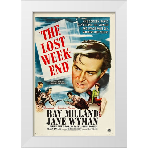 The Lost Weekend-1945 White Modern Wood Framed Art Print by Vintage Hollywood Archive