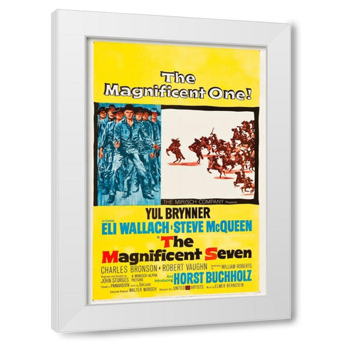 The Magnificent Seven-1960 White Modern Wood Framed Art Print by Vintage Hollywood Archive