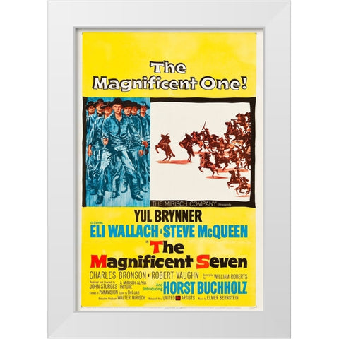 The Magnificent Seven-1960 White Modern Wood Framed Art Print by Vintage Hollywood Archive