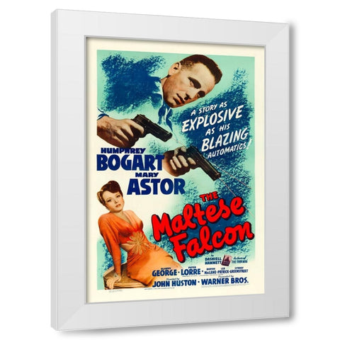 The Maltese Falcon-1941 White Modern Wood Framed Art Print by Vintage Hollywood Archive