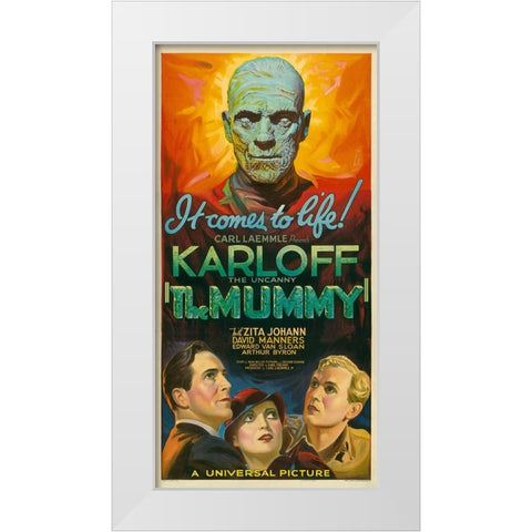 The Mummy-1932 White Modern Wood Framed Art Print by Vintage Hollywood Archive