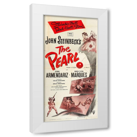 The Pearl-1948 White Modern Wood Framed Art Print by Vintage Hollywood Archive