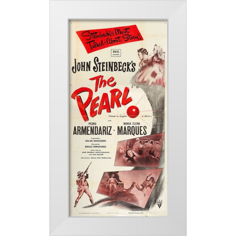 The Pearl-1948 White Modern Wood Framed Art Print by Vintage Hollywood Archive