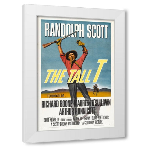 The Tall T-1957 White Modern Wood Framed Art Print by Vintage Hollywood Archive