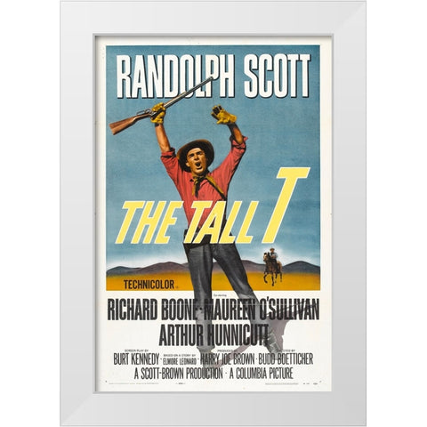 The Tall T-1957 White Modern Wood Framed Art Print by Vintage Hollywood Archive