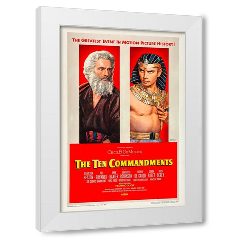 The Ten Commandments-1956 White Modern Wood Framed Art Print by Vintage Hollywood Archive