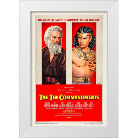 The Ten Commandments-1956 White Modern Wood Framed Art Print by Vintage Hollywood Archive