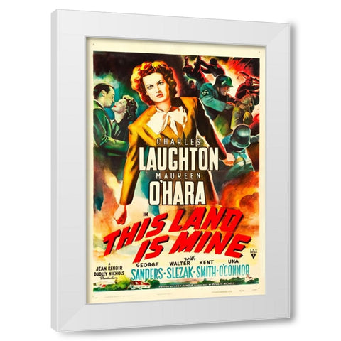 This Land is Mine-1943 White Modern Wood Framed Art Print by Vintage Hollywood Archive