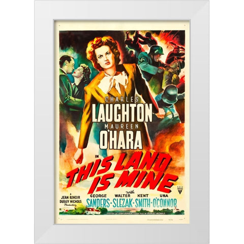 This Land is Mine-1943 White Modern Wood Framed Art Print by Vintage Hollywood Archive