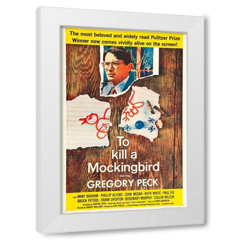 To Kill a Mockingbird-1963 White Modern Wood Framed Art Print by Vintage Hollywood Archive