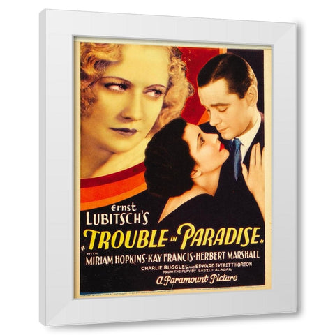 Trouble in Paradise-1932 White Modern Wood Framed Art Print by Vintage Hollywood Archive