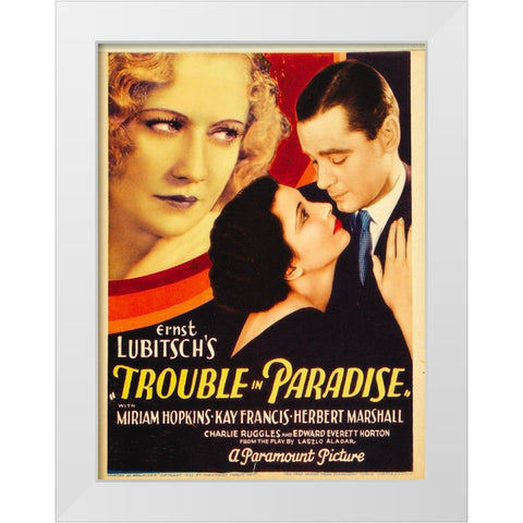 Trouble in Paradise-1932 White Modern Wood Framed Art Print by Vintage Hollywood Archive