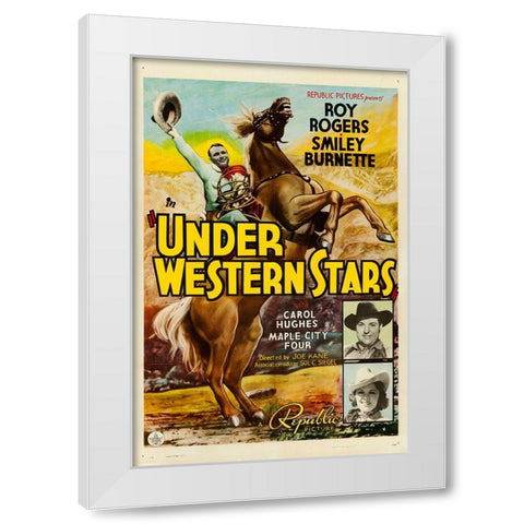Under Western Stars-1938 White Modern Wood Framed Art Print by Vintage Hollywood Archive