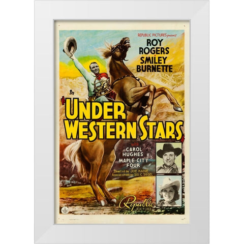 Under Western Stars-1938 White Modern Wood Framed Art Print by Vintage Hollywood Archive