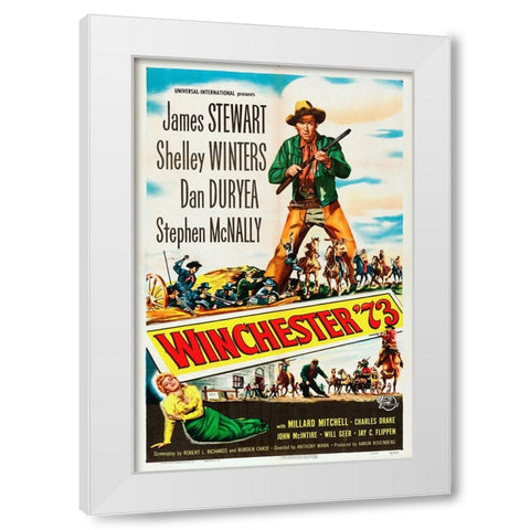 Winchester 73-1950 White Modern Wood Framed Art Print by Vintage Hollywood Archive