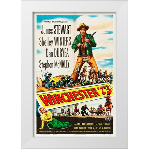 Winchester 73-1950 White Modern Wood Framed Art Print by Vintage Hollywood Archive