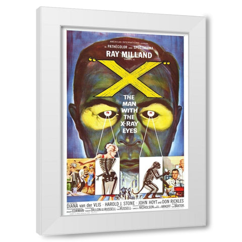 X The Man with the X-Ray eyes-1963 White Modern Wood Framed Art Print by Vintage Hollywood Archive