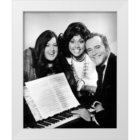 Cass Elliot-Diahann Carroll-Jack Lemmon-1973 White Modern Wood Framed Art Print by Vintage Music Archive