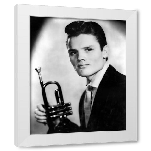 Chet Baker-1955 White Modern Wood Framed Art Print by Vintage Music Archive