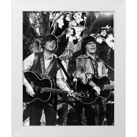 Everly Brothers-1970 White Modern Wood Framed Art Print by Vintage Music Archive
