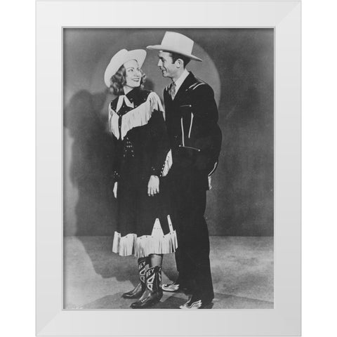Hank and Audrey White Modern Wood Framed Art Print by Vintage Music Archive